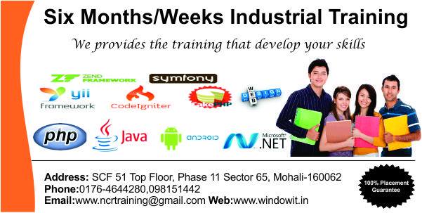 Join Windowit For Six/6 Months Industrial Training in Chandigarh & Mohali
